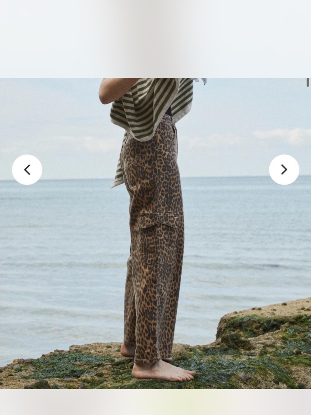 Leopard Print Women’s Cargo Jeans - Brown